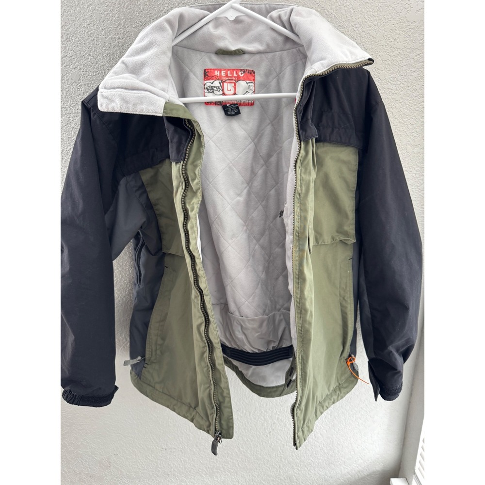 Burton Kids Snowboard Jacket Olive Green Colorblock Full Zip Size L 14-16 *read - Picture 3 of 10